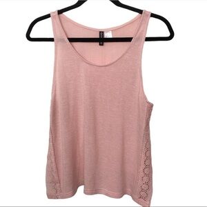 Divided H&M Pink Knit Split Sides Tank Top Small